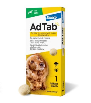 ADTAB DOG tabletka na pchły i kleszcze dla psa 450mg x 1tabl. 11-22kg