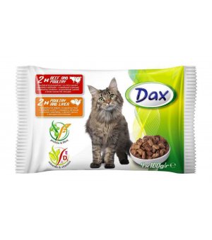 Dax CAT wołowina drób i drób wątróbka 4x 100g