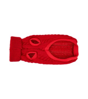 Glam&Rock Puppy Sweterek Warkocz 40cm - czerwony