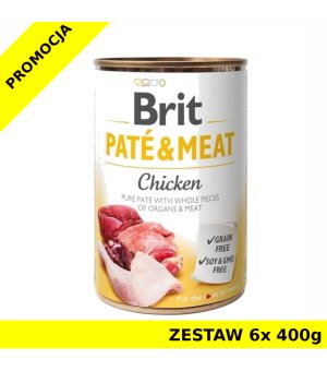 Karma mokra dla psa Brit Care Chicken Pate Meat zestaw 6x 400g