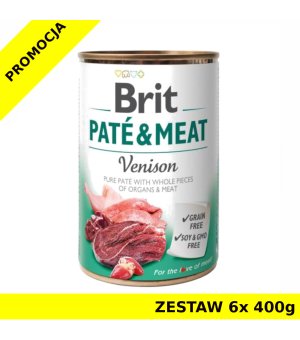 Karma mokra dla psa Brit Care Venison Pate Meat ZESTAW 6x 400g