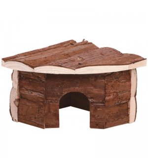 PANAMA PET domek narożny dla gryzoni, drewniany 22x22x13cm