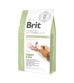Brit Veterinary Diet Dog Diabetes Turkey & Pea sucha karma dla psa - 2kg (uszkodzone opakowanie)