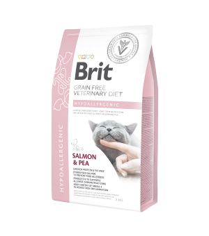 Brit Veterinary Diet Cat Hypoallergenic Salmon&Pea sucha karma DLA KOTA- 2kg - 5% rabat