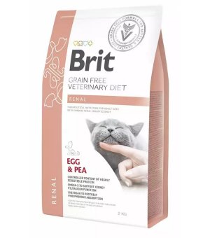 Brit Veterinary Diet Cat Renal Egg & Pea sucha karma DLA KOTA - 2kg - 5% rabat