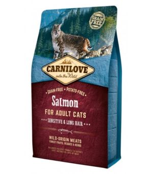 Karma sucha dla kota Carnilove Cat Salmon Sensitive & Long Hair 400g na sierść dla wybrednych