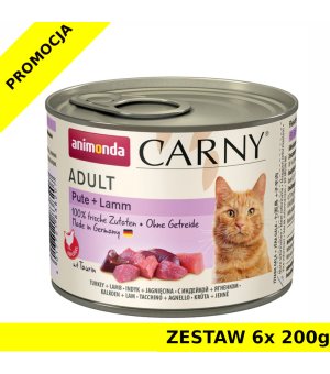 Karma mokra dla kota Animonda Cat Carny INDYK, JAGNIĘCINA ZESTAW 6x 200g
