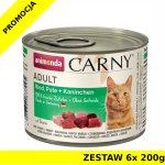Karma mokra dla kota Animonda Cat Carny Adult WOŁOWINA, INDYK, KRÓLIK ZESTAW 6x 200g