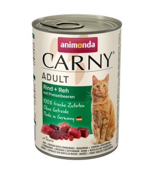 Karma mokra dla kota Animonda Cat Carny WOŁOWINA, SARNA, BORÓWKI 400g