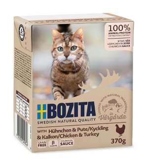 Karma mokra dla kota Bozita tetra recart w sosie kurczak z indykiem 370g
