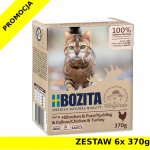 Karma mokra dla kota Bozita tetra recart w sosie kurczak z indykiem ZESTAW 6x 370g