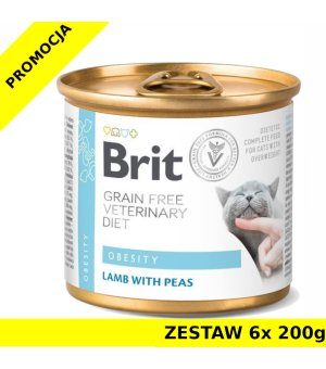 Karma mokra dla kota Brit Veterinary Diets Cat Obesity ZESTAW 6x 200g