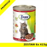 Karma mokra dla kota Dax wołowina puszka ZESTAW 6x 415g 