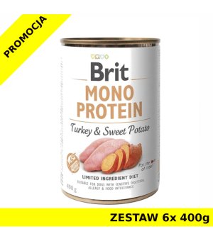 Karma mokra dla psa Brit Care Mono Turkey Sweet potato ZESTAW 6x 400g