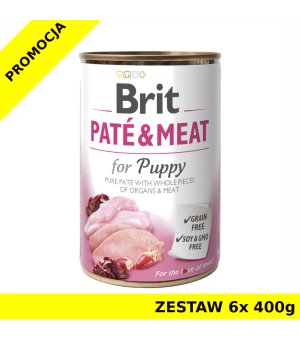 Karma mokra dla psa Brit Care CHICKEN TURKEY Puppy Pate Meat ZESTAW 6x 400g
