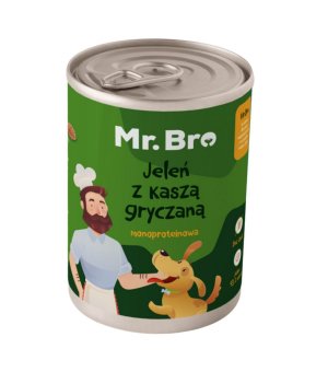 Karma mokra dla psa Mr. Bro Jeleń z Kaszą Gryczaną 400g 