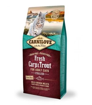 Karma sucha dla kota Carnilove Cat Fresh Carp Trout  Sterilised 2kg po sterylizacji 