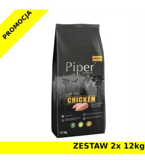 Karma sucha dla psa PIPER  Adult kurczak ZESTAW 2x 12kg