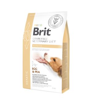 Brit Veterinary Diet Dog Hepatic Egg & Pea sucha karma dla psa - 2kg  (uszkodzone opakowanie)