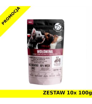 Pet Republic karma mokra dla psa siekana wołowina w sosie ZESTAW 10x 100g