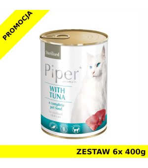 PIPER mokra karma dla kota z tuńczykiem ZESTAW 6x 400g